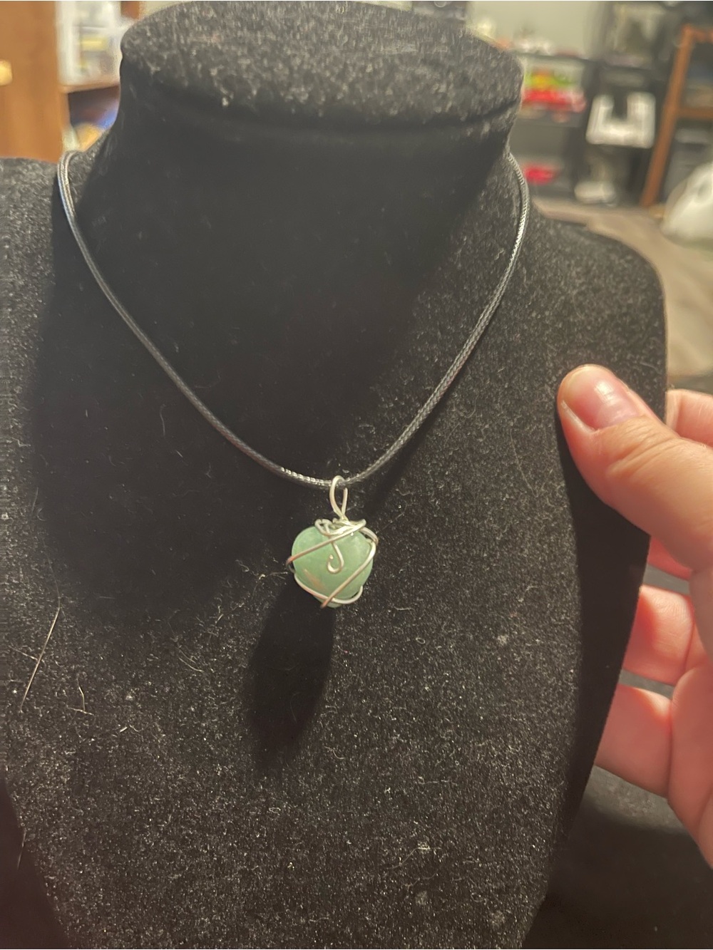 Handcrafted Green Aventurine Wire-Wrapped Gemstone Pendant Necklace